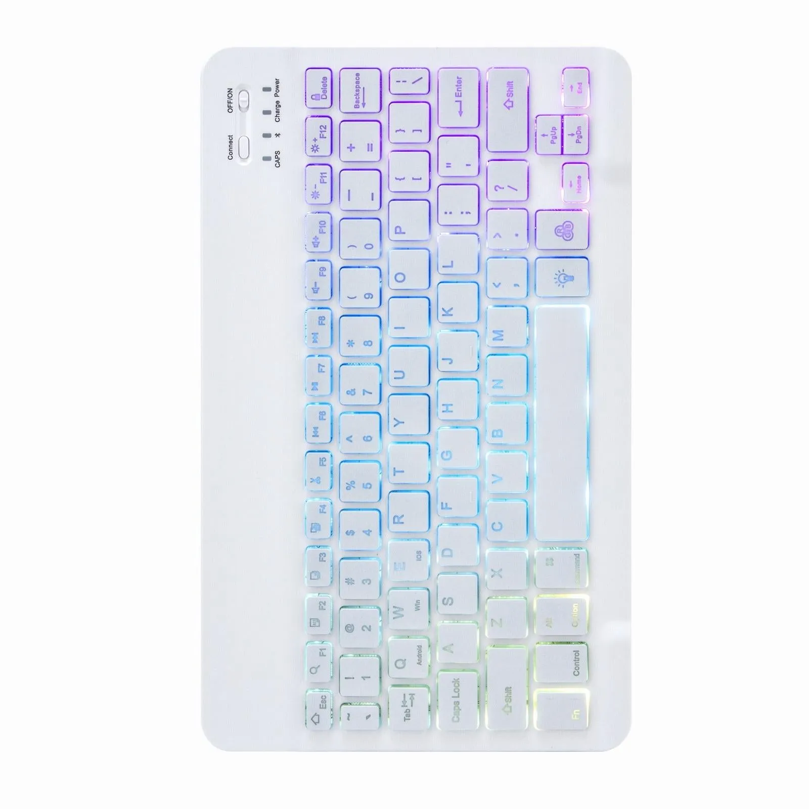 Bluetooth Keyboard Leather Case With Three-Fold Holder For Ipad Air 2020 - Tri-Colour Backlight