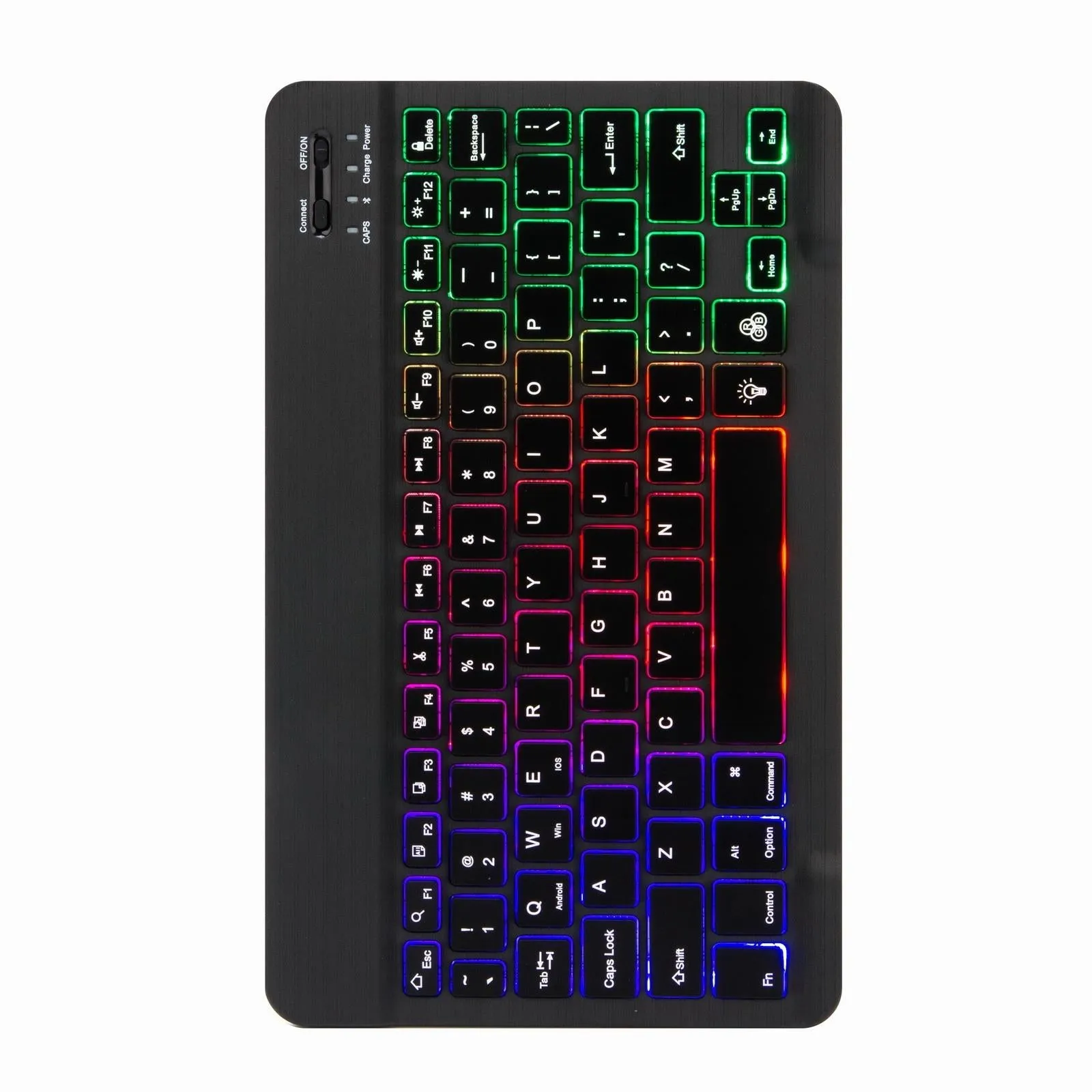 Bluetooth Keyboard Leather Case With Three-Fold Holder For Ipad Air 2020 - Tri-Colour Backlight