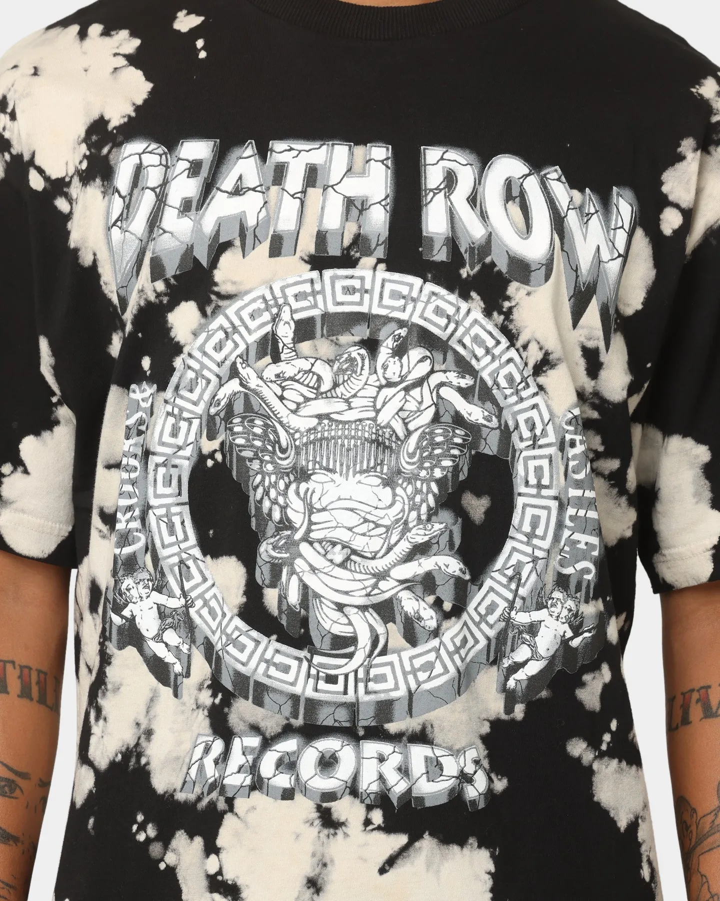 Crooks & Castles Death Row Records X Crooks & Castles Stone Acid Wash T-Shirt Black