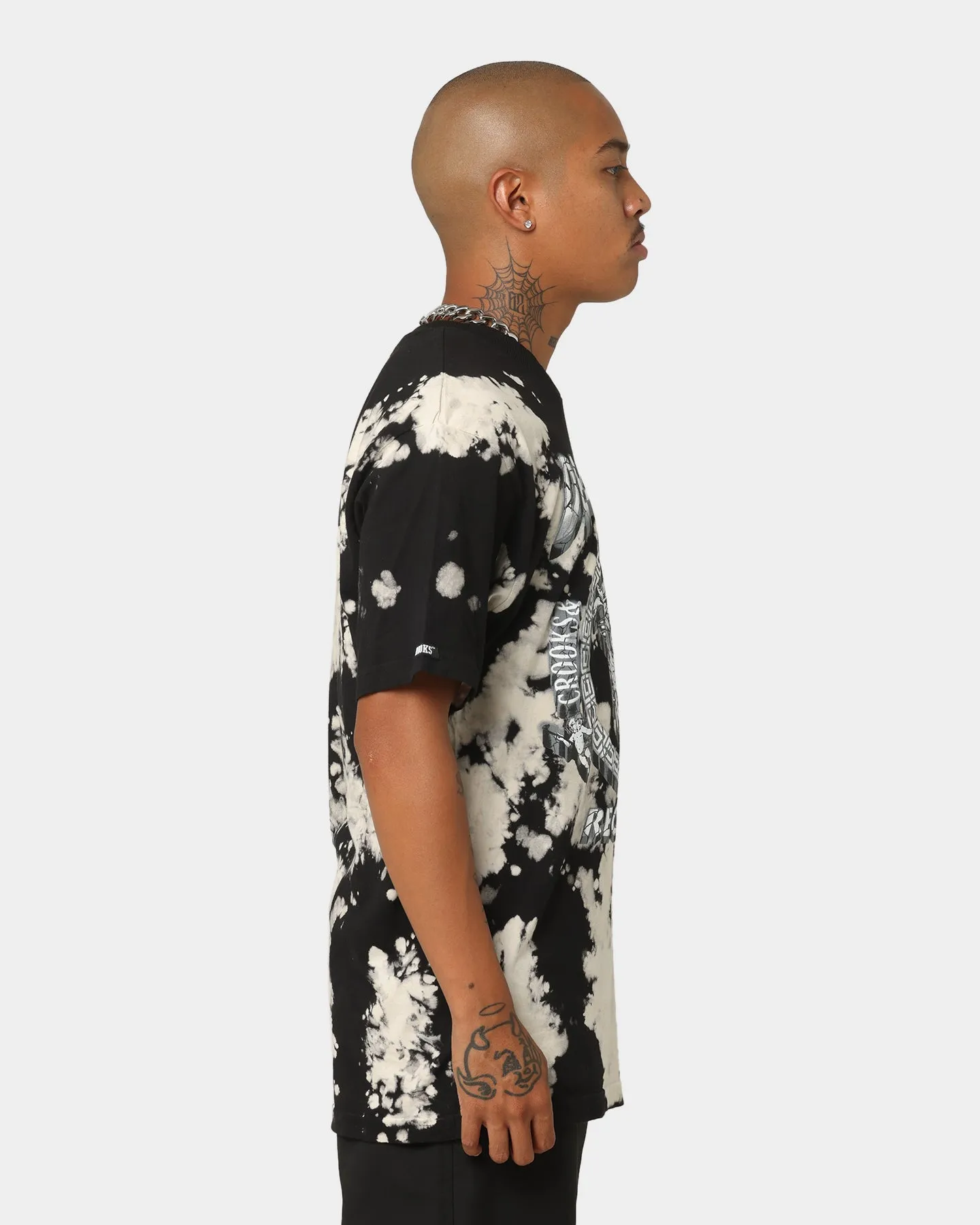 Crooks & Castles Death Row Records X Crooks & Castles Stone Acid Wash T-Shirt Black
