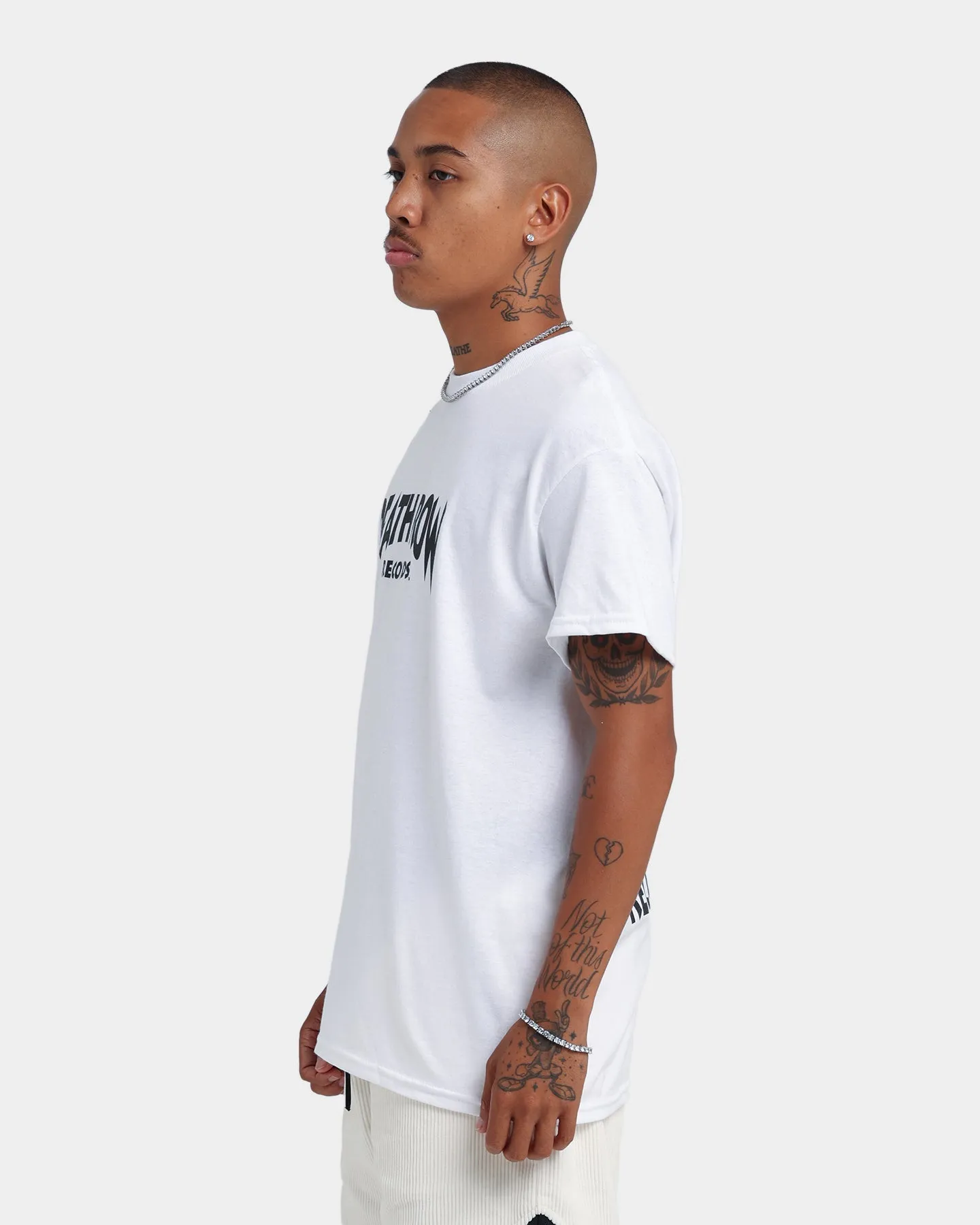 Death Row Records Deathrow Logo T-Shirt  White/Black