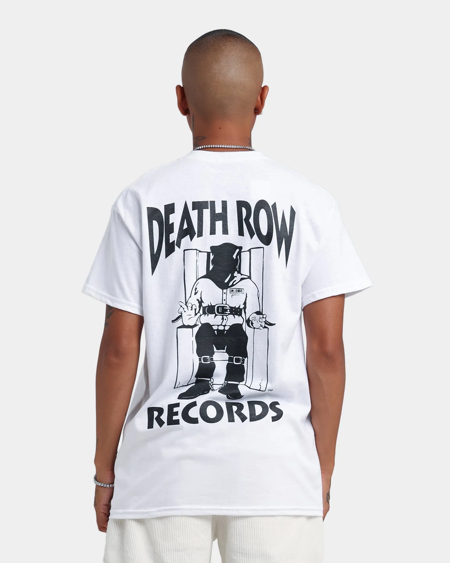 Death Row Records Deathrow Logo T-Shirt  White/Black