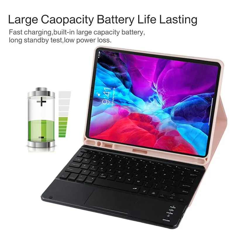 Detachable Bluetooth Tablet Case For Ipad Pro 11 With Backlight Touchpad Pen Slot & Holder - Microfiber Leather