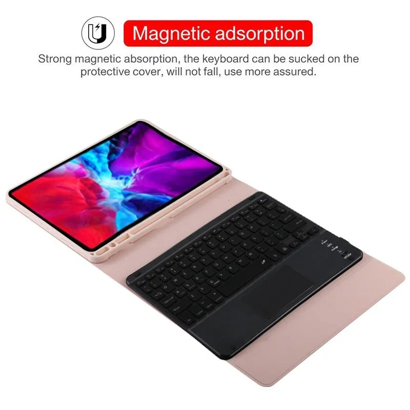 Detachable Bluetooth Tablet Case For Ipad Pro 11 With Backlight Touchpad Pen Slot & Holder - Microfiber Leather