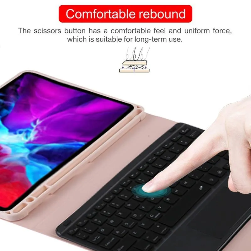 Detachable Bluetooth Tablet Case For Ipad Pro 11 With Backlight Touchpad Pen Slot & Holder - Microfiber Leather