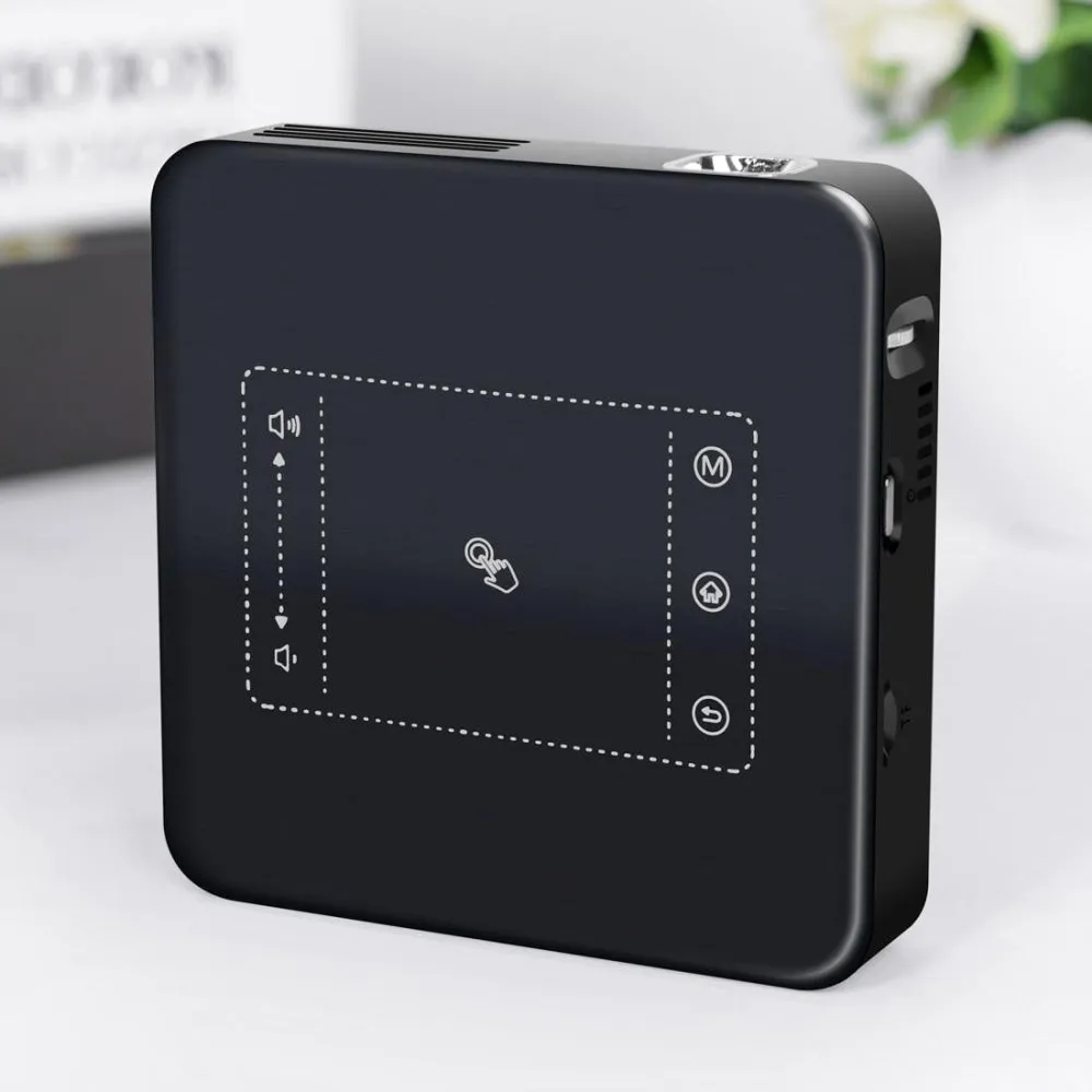 Dl-S10 120 Ansi Lumens 854X480 Smart Mini Projector Rk3328 Arm Cortex-A53 Quad Core 1.5Ghz Cpu 2Gb   16Gb Android 7.1.2 Bluetooth Wifi Hdmi Black