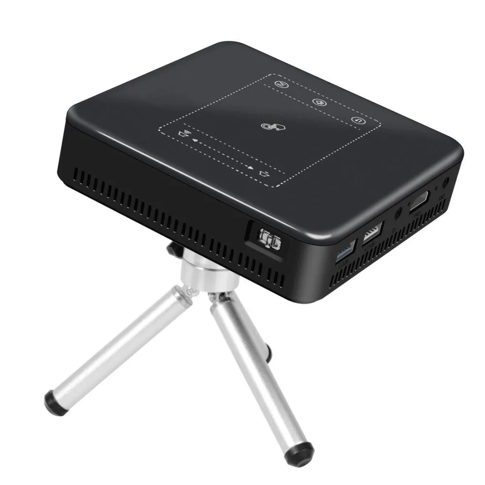 Dl-S10 120 Ansi Lumens 854X480 Smart Mini Projector Rk3328 Arm Cortex-A53 Quad Core 1.5Ghz Cpu 2Gb   16Gb Android 7.1.2 Bluetooth Wifi Hdmi Black