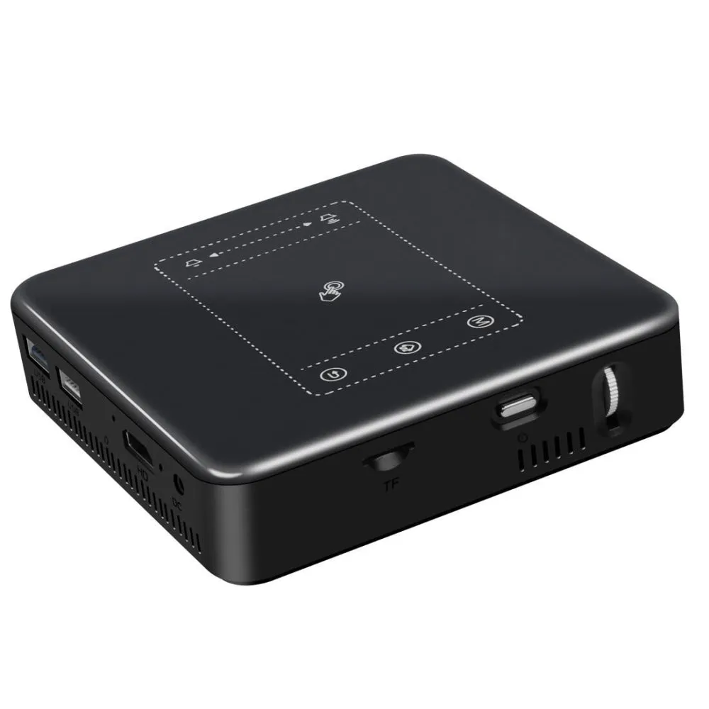 Dl-S10 120 Ansi Lumens 854X480 Smart Mini Projector Rk3328 Arm Cortex-A53 Quad Core 1.5Ghz Cpu 2Gb   16Gb Android 7.1.2 Bluetooth Wifi Hdmi Black
