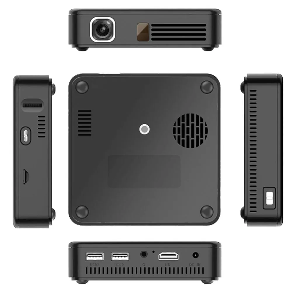 Dl-S10 120 Ansi Lumens 854X480 Smart Mini Projector Rk3328 Arm Cortex-A53 Quad Core 1.5Ghz Cpu 2Gb   16Gb Android 7.1.2 Bluetooth Wifi Hdmi Black