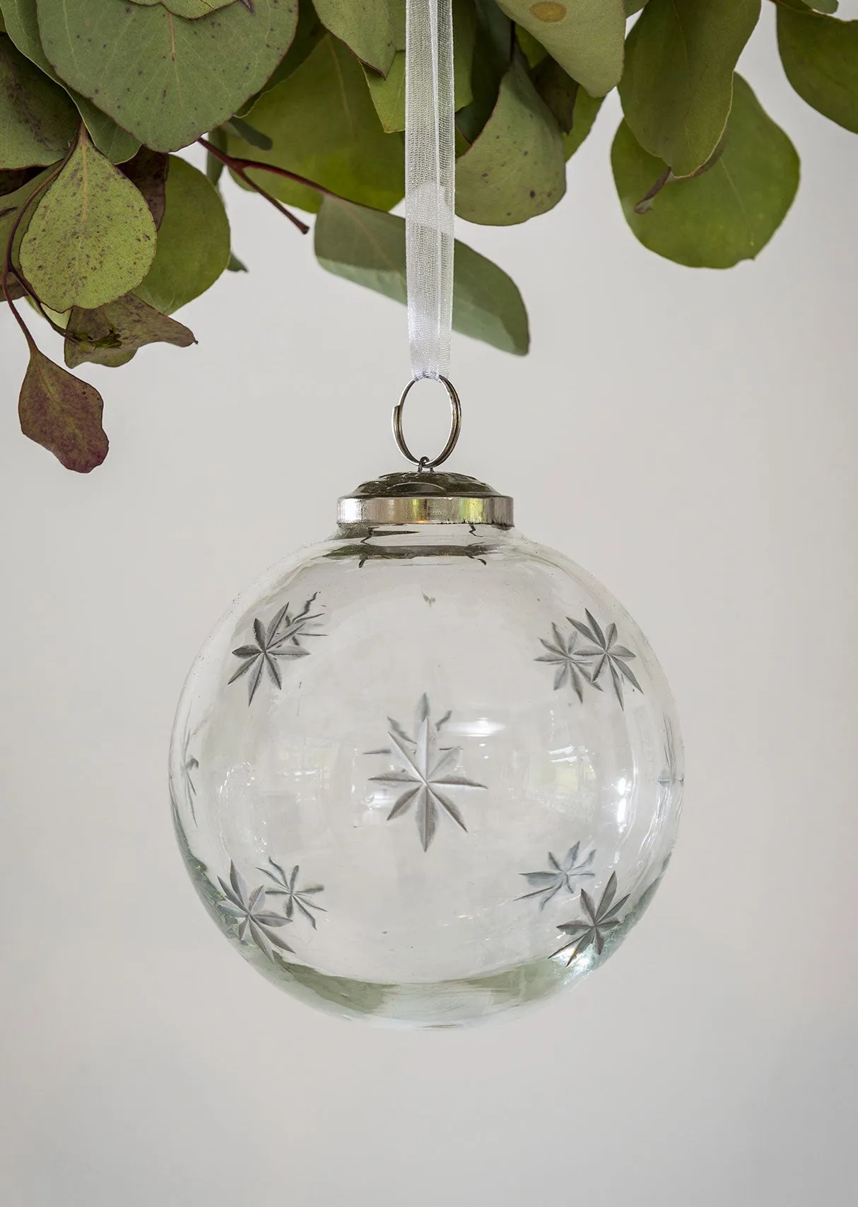 Large Etched Glass Bauble