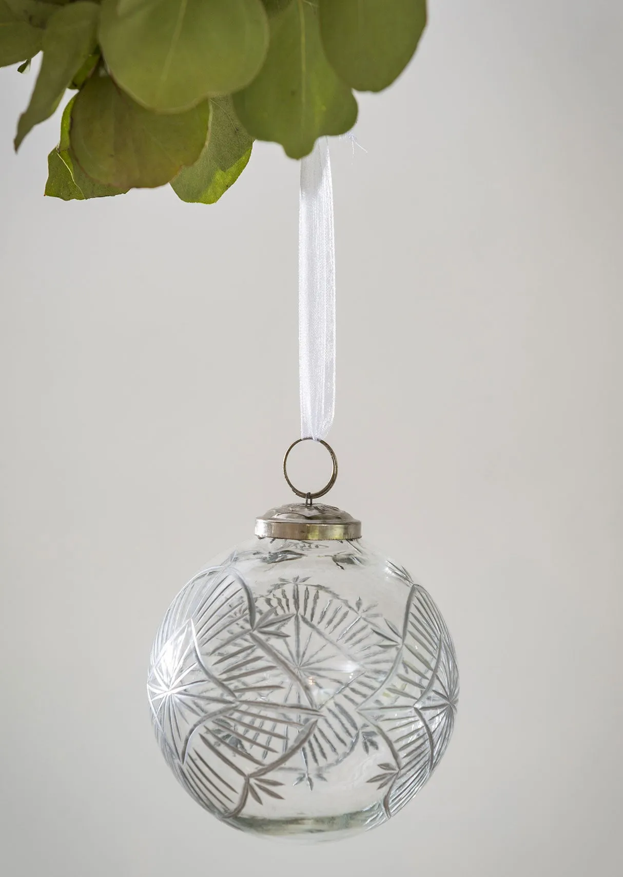 Large Etched Glass Bauble