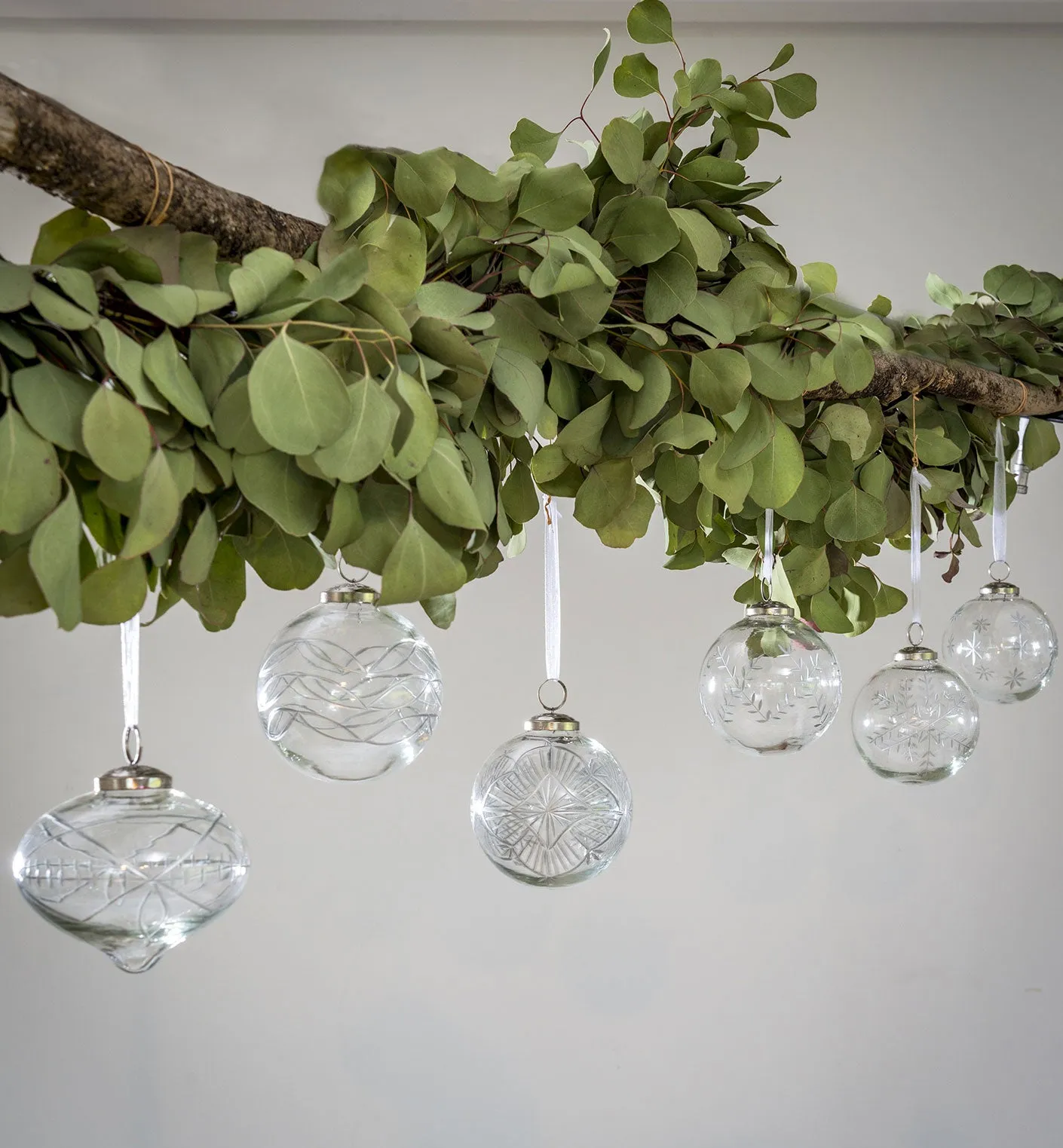 Large Etched Glass Bauble
