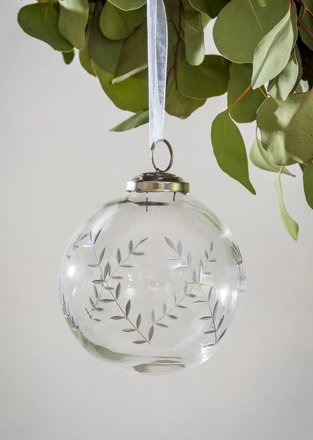 Large Etched Glass Bauble
