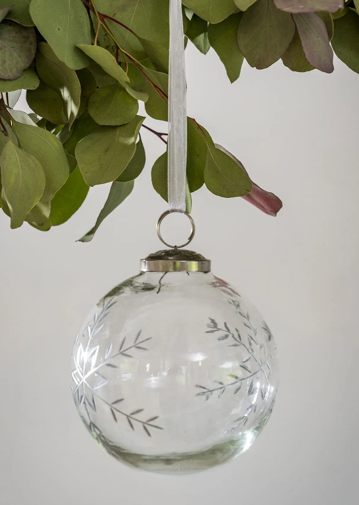 Large Etched Glass Bauble