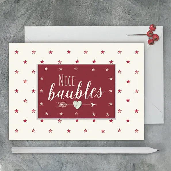 'Nice Baubles' East of India Christmas Card