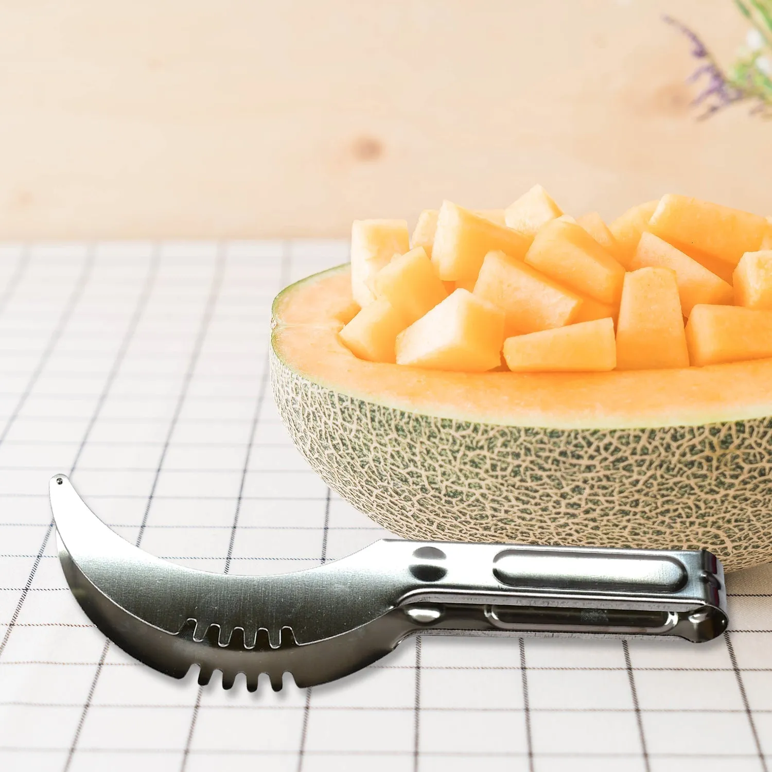 Watermelon Cantaloupe Slicer Stainless Steel Knife Corer Fruit Vegetable - Tools Kitchen Gadgets Melon Slicer Cutter Melon Fruit